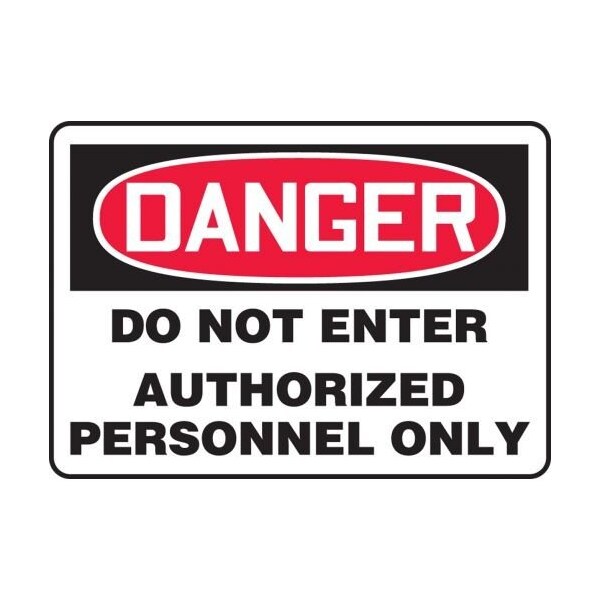 Accuform MADM140VP Safety Sign, DANGER DO NOT ENTER AUTHORIZED PERSONNEL ONLY, 7 X 10, Plastic MADM140VP - main